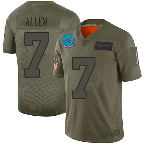 Nike Carolina Panthers 7 Kyle Allen Camo Youth Stitched NFL Limited 2019 Salute to Service Jersey Youth