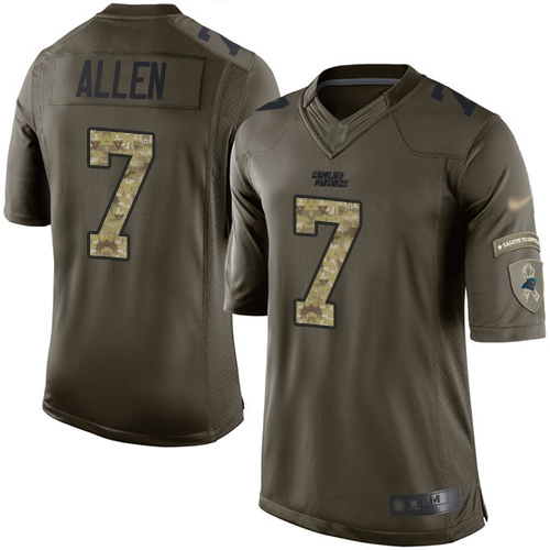 Nike Carolina Panthers 7 Kyle Allen Green Mens Stitched NFL Limited 2015 Salute to Service Jersey Mens