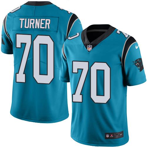 Nike Carolina Panthers 70 Trai Turner Blue Alternate Mens Stitched NFL Vapor Untouchable Limited Jersey Mens